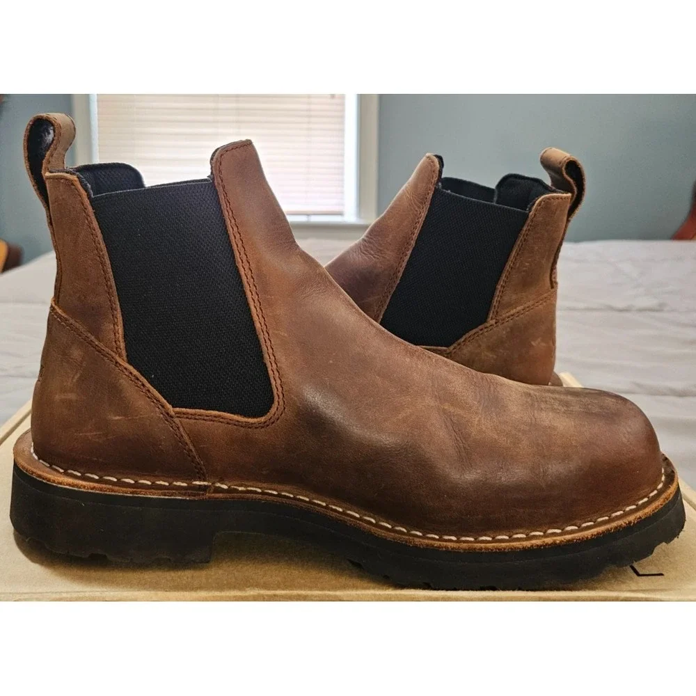 Danner® (Men's 11 WIDE) Bull Run™ STEEL TOE Chelsea Boots in Tobacco - $250